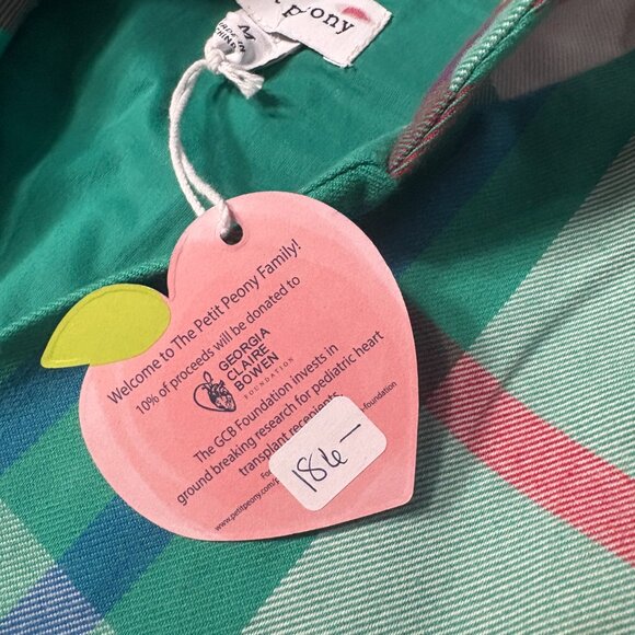 NWT Petit Peony Kate Caftan in Kensington Plaid M medium green dress maxi - Picture 6 of 11